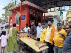सत्तीचौरा दुर्गा मंदिर में निर्जला एकादशी में महाआरती फलों से सजावट एवं भजन का आयोजन हुआ