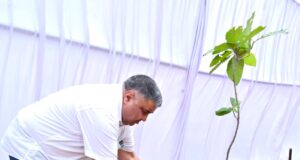 “एक पेड़ माँ के नाम” अभियान के तहत मंत्री श्री राजेश अग्रवाल ने नवीन विधानसभा परिसर में लगाया पौधा