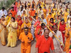 भगवान शिव की भक्ति में सराबोर हुआ दुर्ग शहर, सैकड़ों भक्त निकले कांवर यात्रा में सत्तीचौरा में सत्तीश्वर महादेव में किए जल अभिषेक