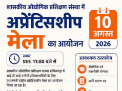 शासकीय औद्योगिक प्रशिक्षण संस्था में अप्रेंटिसशीप मेला का आयोजन 10 अगस्त को